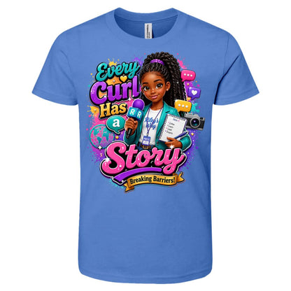 Journalist career tee for girls Ages 10-12 with natural hair pride by Riley's Way