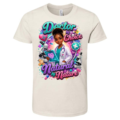 Doctor career tee for girls Ages 10-12 with natural hair pride by Riley's Way