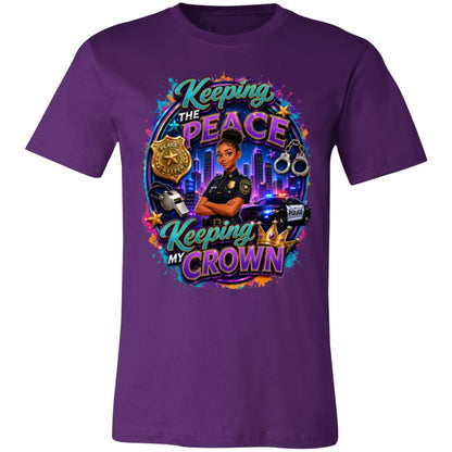 Police Officer career tee for girls Ages 13-16 with natural hair pride by Riley's Way