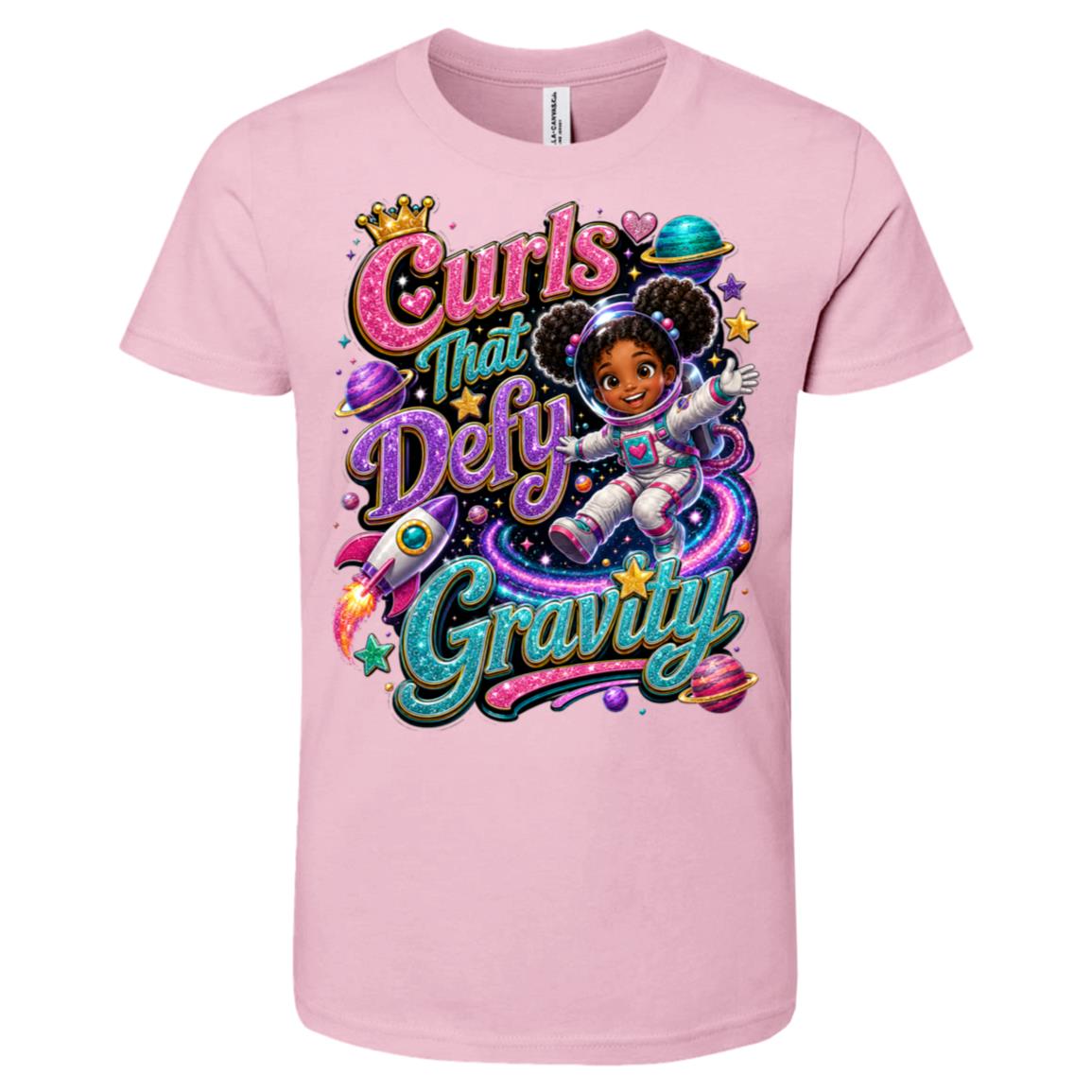 Astronaut career tee for girls Ages 6-9 with natural hair pride by Riley's Way