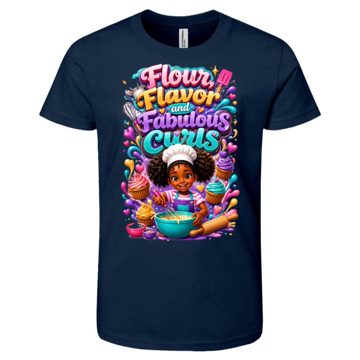 Chef career tee for girls Ages 6-9 with natural hair pride by Riley's Way