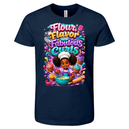 Chef career tee for girls Ages 6-9 with natural hair pride by Riley's Way