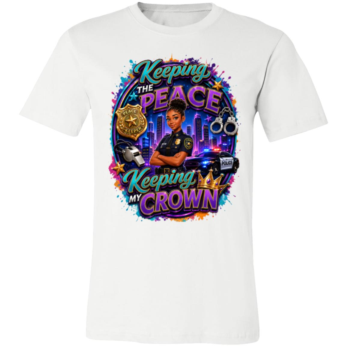 Police Officer career tee for girls Ages 13-16 with natural hair pride by Riley's Way