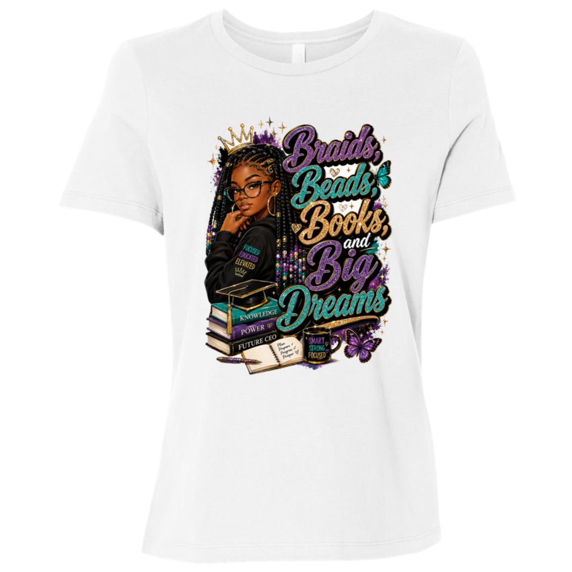 Braids, Beads, Books, and Big Dreams Riley's Way natural hair tee artwork