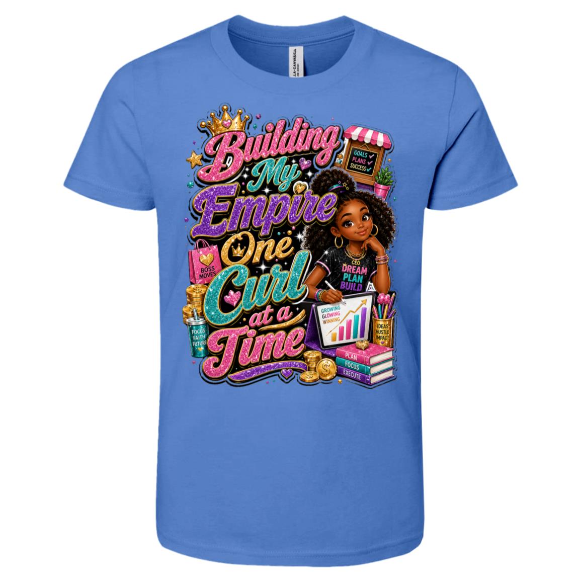 Entrepreneur career tee for girls Ages 10-12 with natural hair pride by Riley's Way