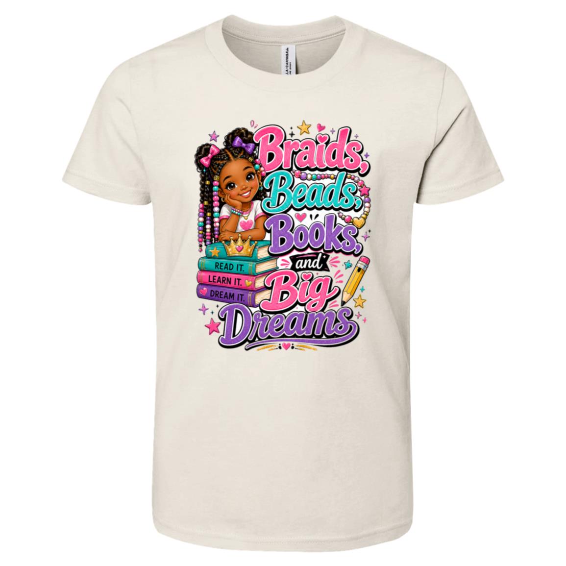 Braids, Beads, Books, and Big Dreams Riley's Way natural hair tee artwork