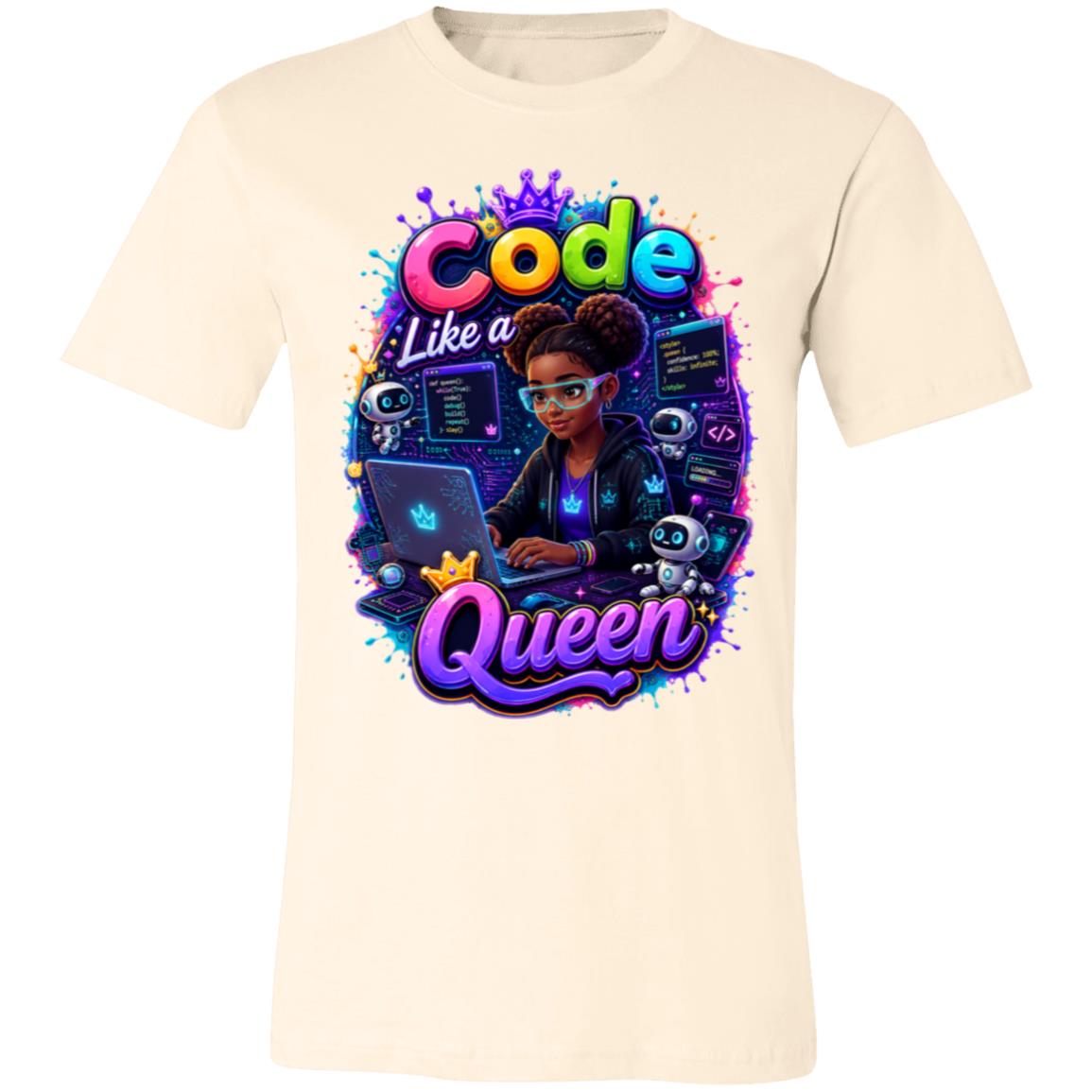 Coder career tee for girls Ages 13-16 with natural hair pride by Riley's Way