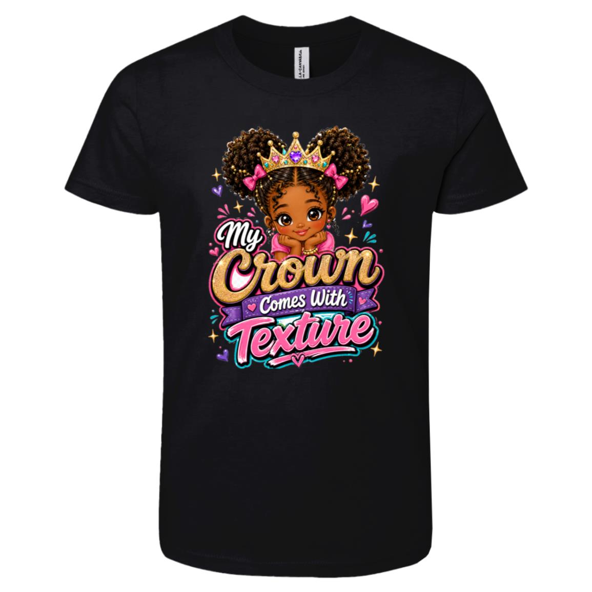 My Crown Comes With Texture Riley's Way natural hair tee artwork