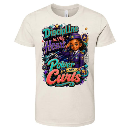 Army career tee for girls Ages 6-9 with natural hair pride by Riley's Way