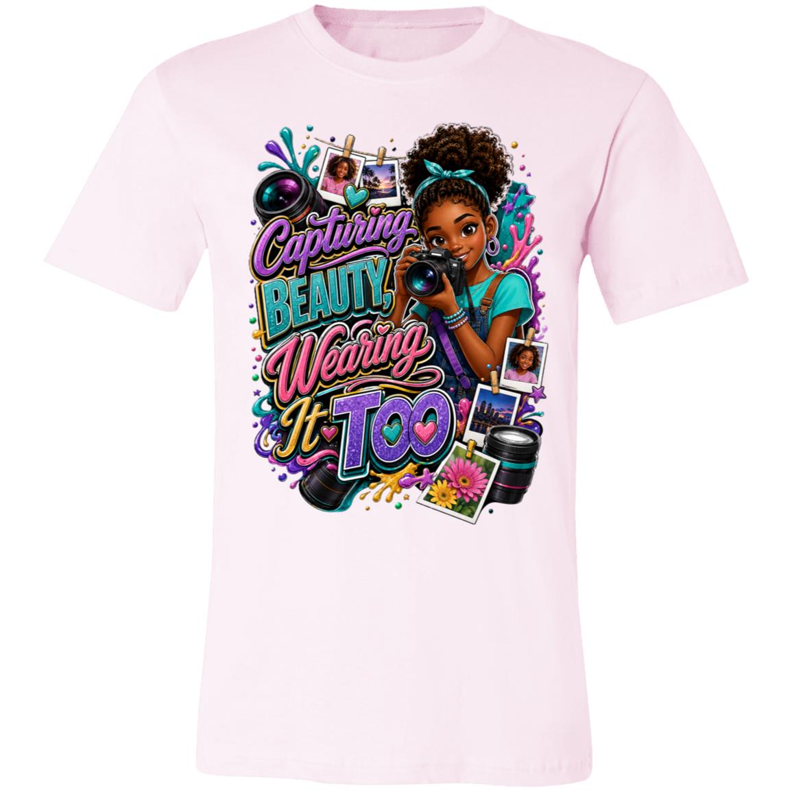 Photographer career tee for girls Ages 13-16 with natural hair pride by Riley's Way