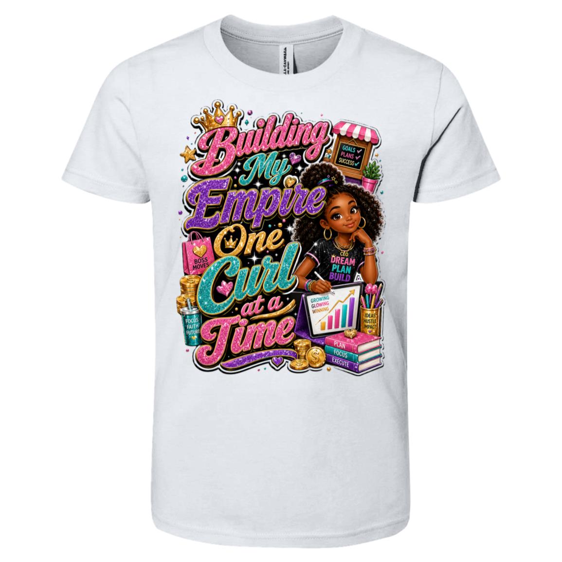 Entrepreneur career tee for girls Ages 10-12 with natural hair pride by Riley's Way
