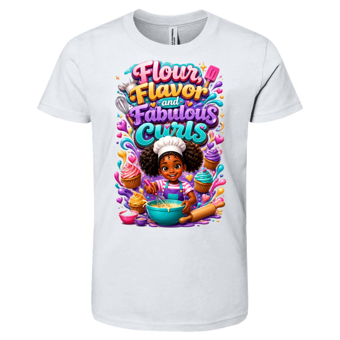 Chef career tee for girls Ages 6-9 with natural hair pride by Riley's Way