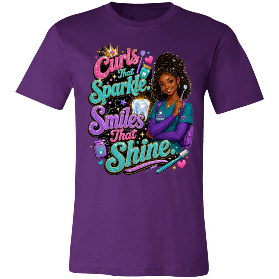 Dentist career tee for girls Ages 13-16 with natural hair pride by Riley's Way