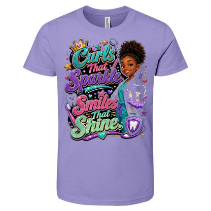 Dentist career tee for girls Ages 10-12 with natural hair pride by Riley's Way