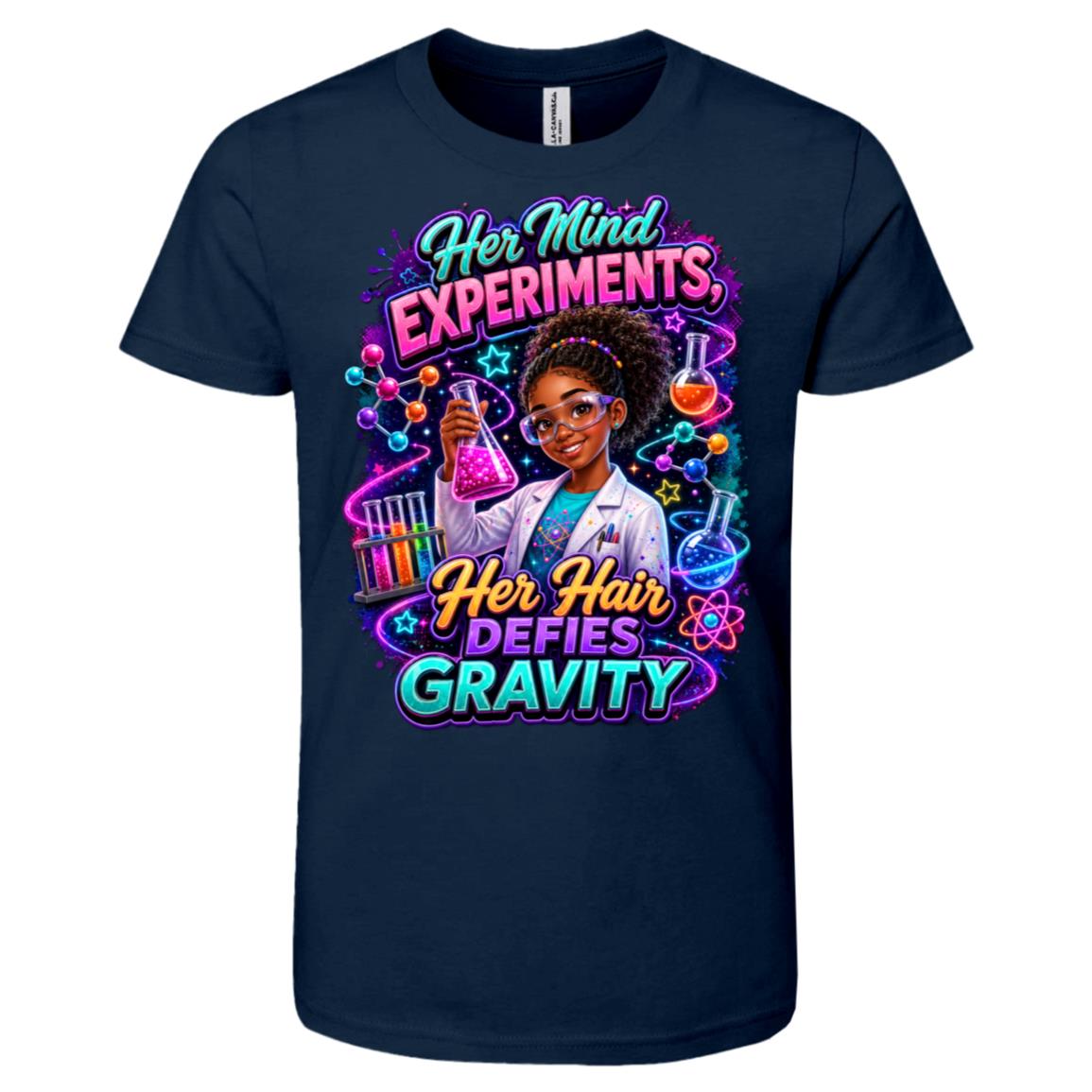 Chemist career tee for girls Ages 10-12 with natural hair pride by Riley's Way