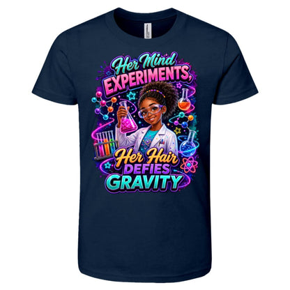 Chemist career tee for girls Ages 10-12 with natural hair pride by Riley's Way
