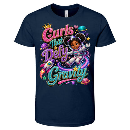 Astronaut career tee for girls Ages 6-9 with natural hair pride by Riley's Way