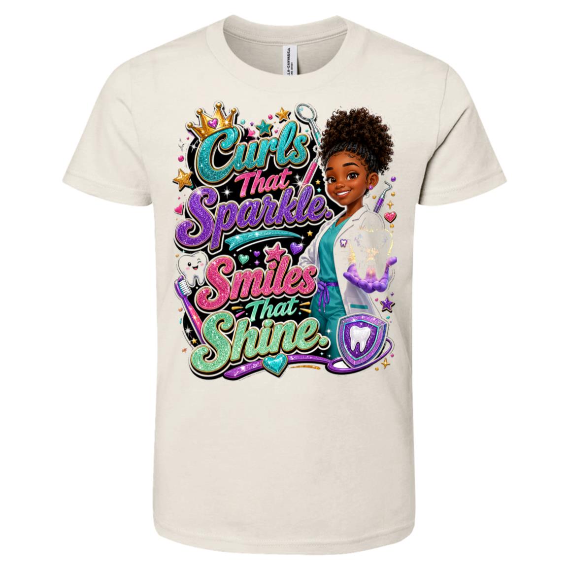 Dentist career tee for girls Ages 10-12 with natural hair pride by Riley's Way
