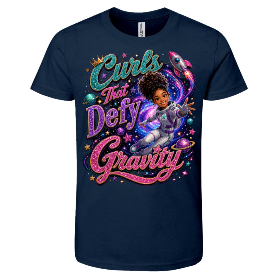 Astronaut career tee for girls Ages 10-12 with natural hair pride by Riley's Way