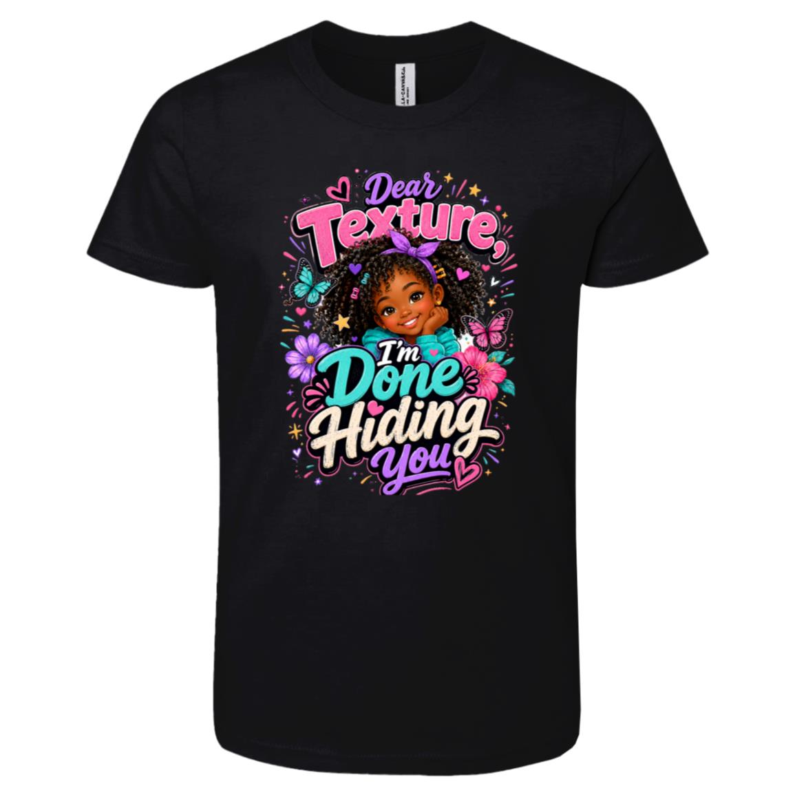 Dear Texture, I'm Done Hiding You Riley's Way natural hair tee artwork