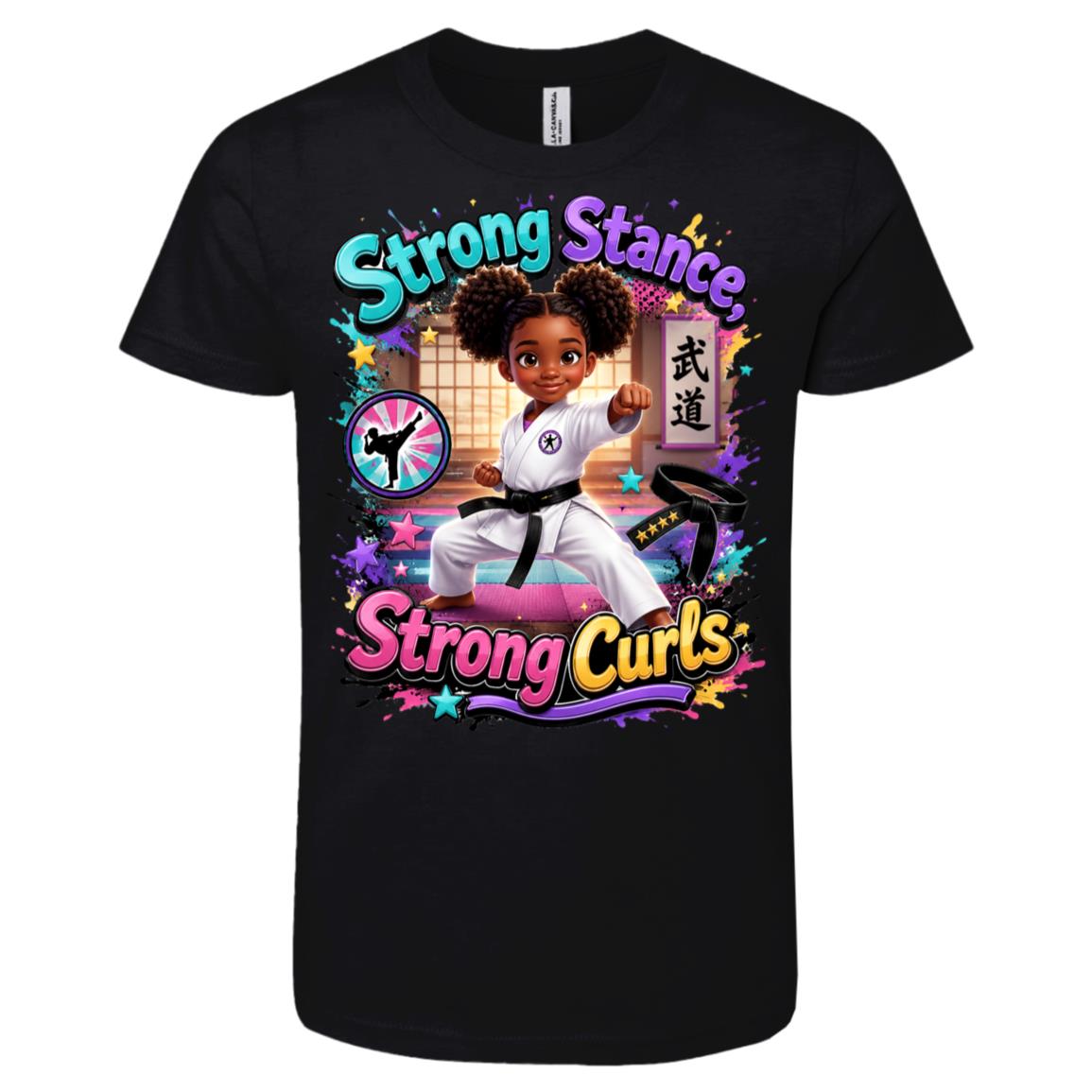 Karate career tee for girls Ages 6-9 with natural hair pride by Riley's Way
