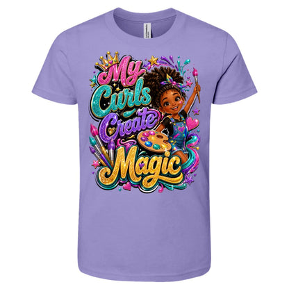 Artist career tee for girls Ages 6-9 with natural hair pride by Riley's Way