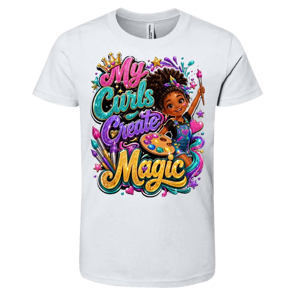 Artist career tee for girls Ages 6-9 with natural hair pride by Riley's Way