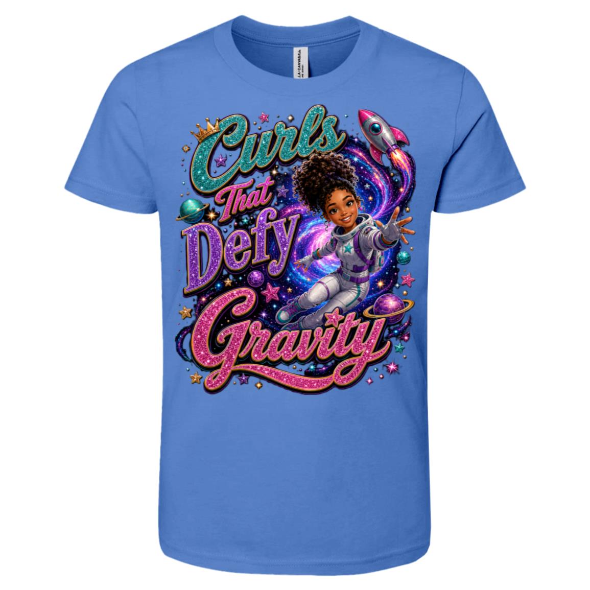 Astronaut career tee for girls Ages 10-12 with natural hair pride by Riley's Way