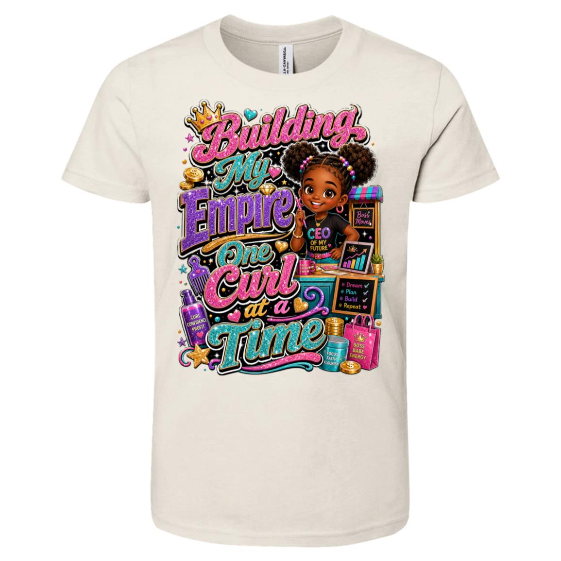 Entrepreneur career tee for girls Ages 6-9 with natural hair pride by Riley's Way