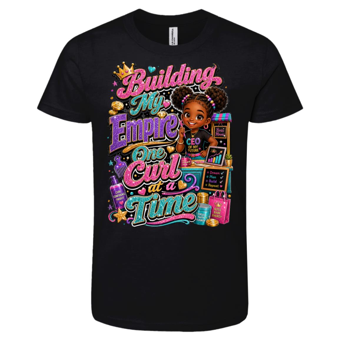 Entrepreneur career tee for girls Ages 6-9 with natural hair pride by Riley's Way