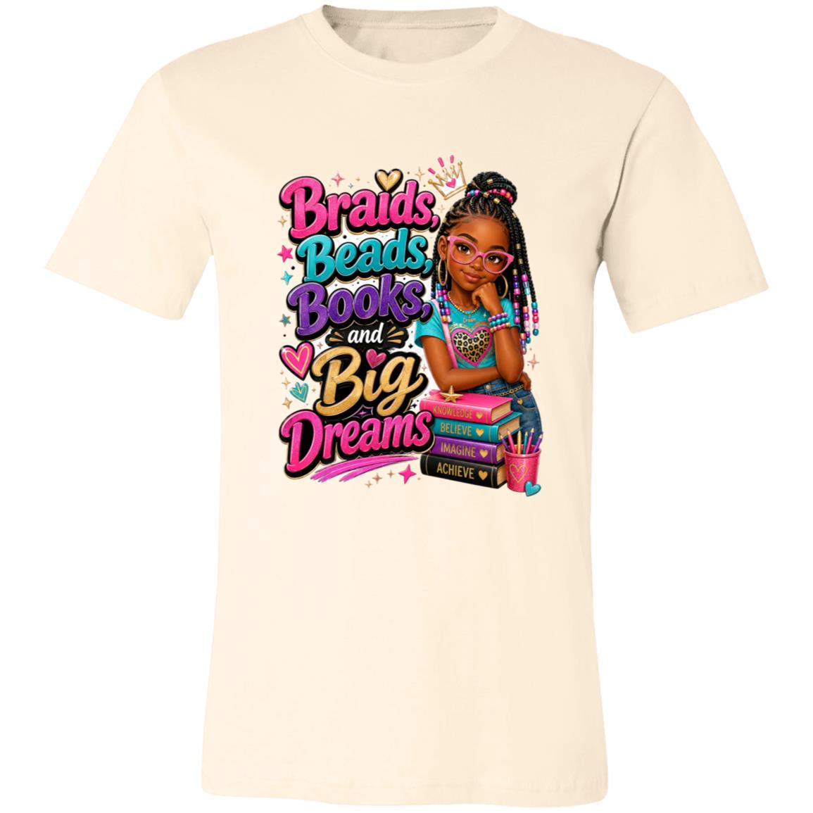 Braids, Beads, Books, and Big Dreams Riley's Way natural hair tee artwork