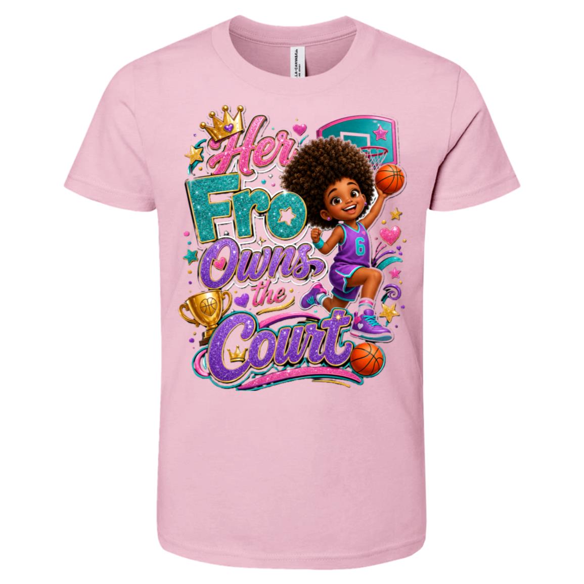 Basketball career tee for girls Ages 6-9 with natural hair pride by Riley's Way