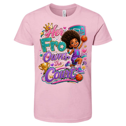 Basketball career tee for girls Ages 6-9 with natural hair pride by Riley's Way