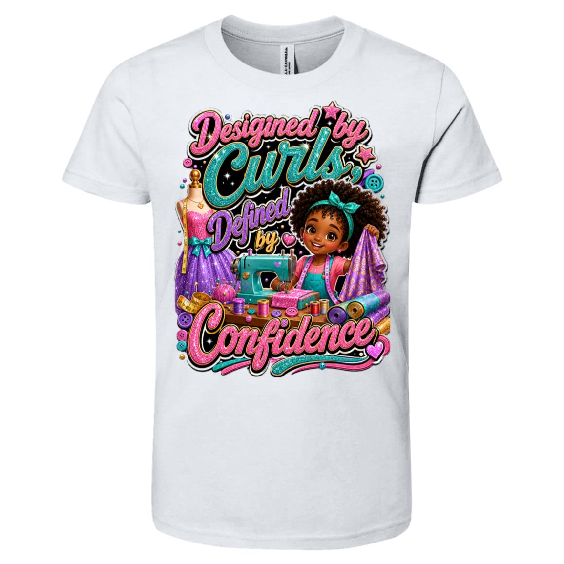 Fashion Designer career tee for girls Ages 6-9 with natural hair pride by Riley's Way