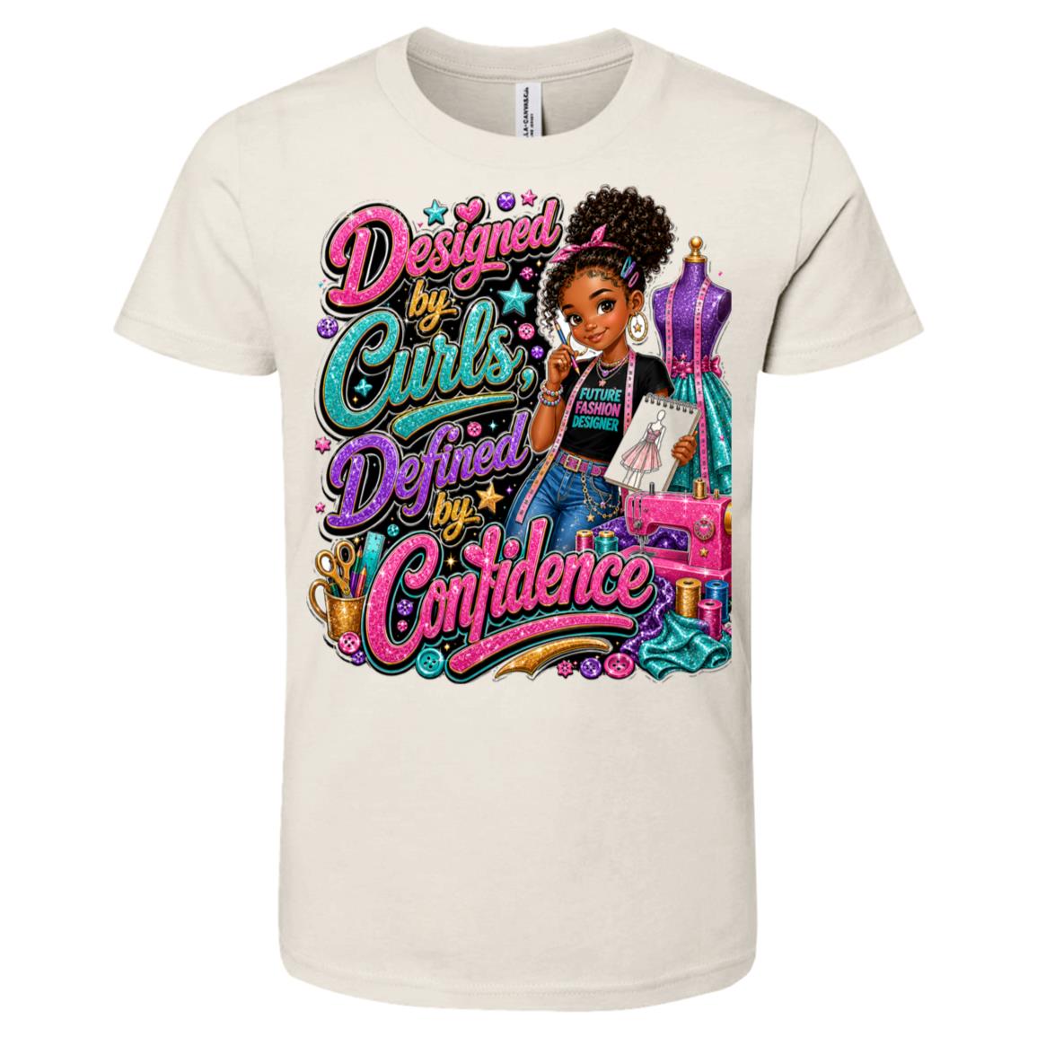 Fashion Designer career tee for girls Ages 10-12 with natural hair pride by Riley's Way
