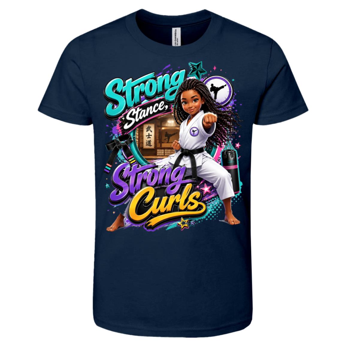 Karate career tee for girls Ages 10-12 with natural hair pride by Riley's Way