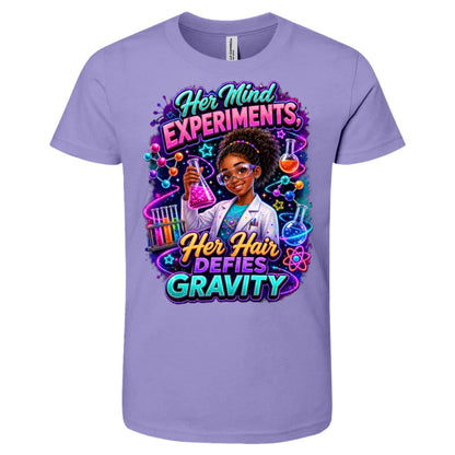 Chemist career tee for girls Ages 10-12 with natural hair pride by Riley's Way