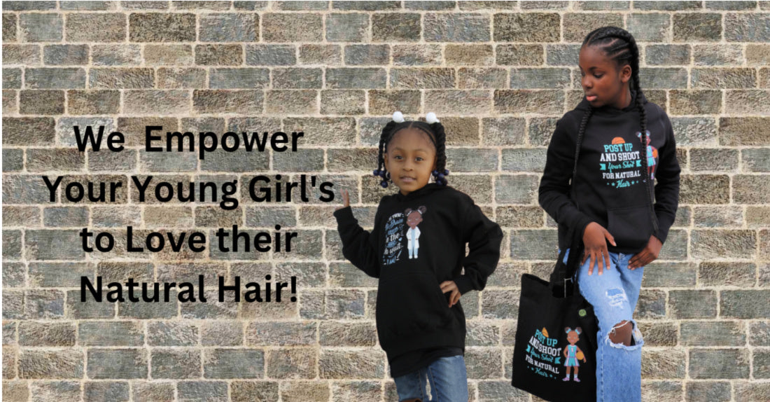 Two young black girls with Riley's Way hoodies and a total bag standing near a brick wall.