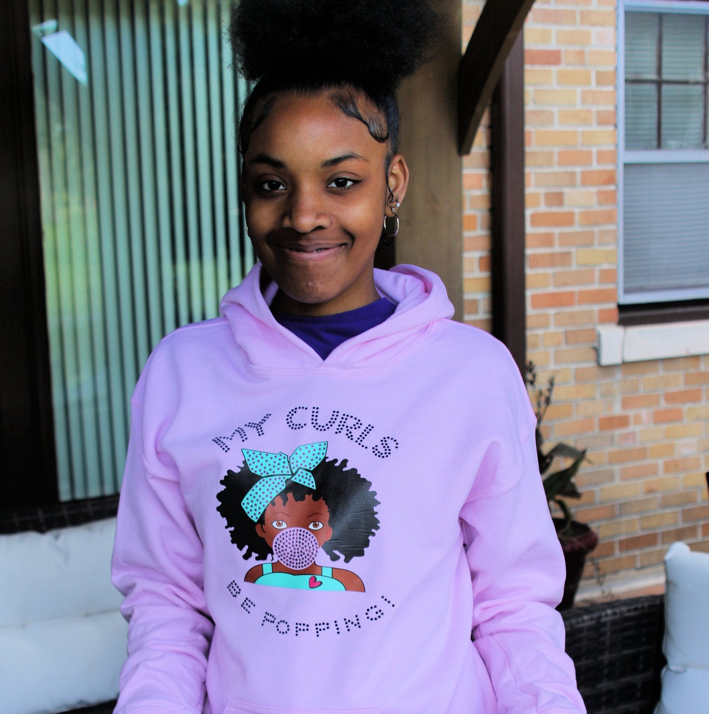 My Curls Be Popping Natural Hair Girls Hoodies