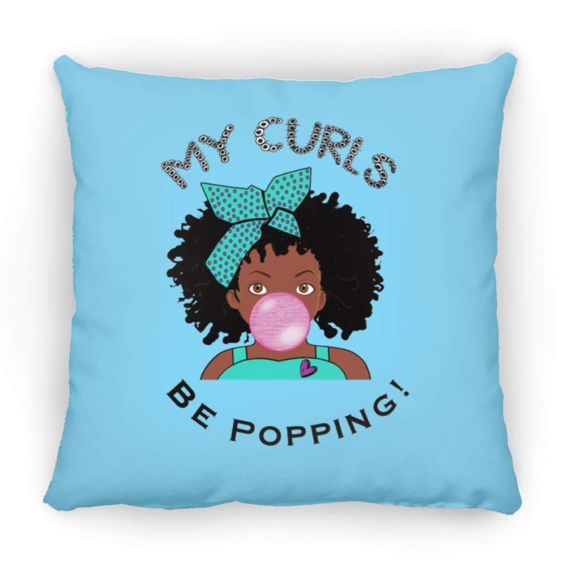 Curls Popping Square Pillow 16x16-CustomCat-Accessories,Pillows
