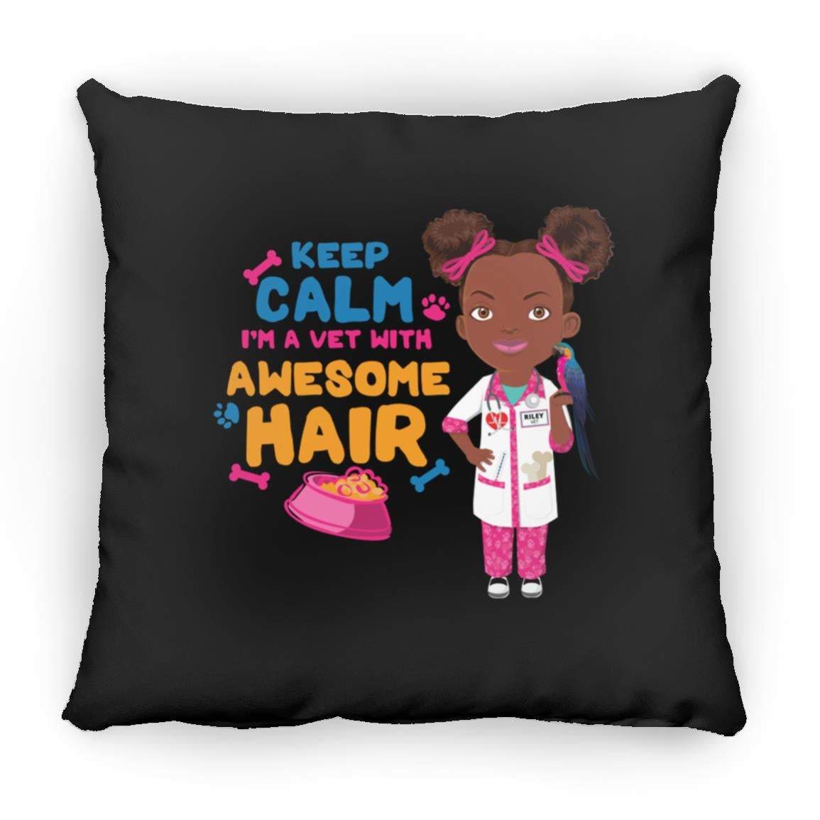 Veterinary  Square Pillow 16x16-CustomCat-Accessories,Pillows,Veterinarian Keep Calm
