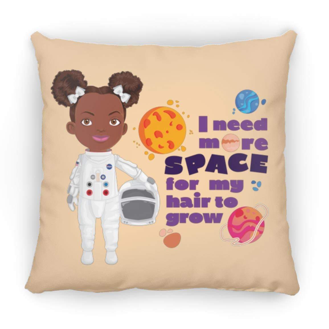 Astronaut Square Pillow 16x16-CustomCat-Accessories,Astronaut More Space,Pillows