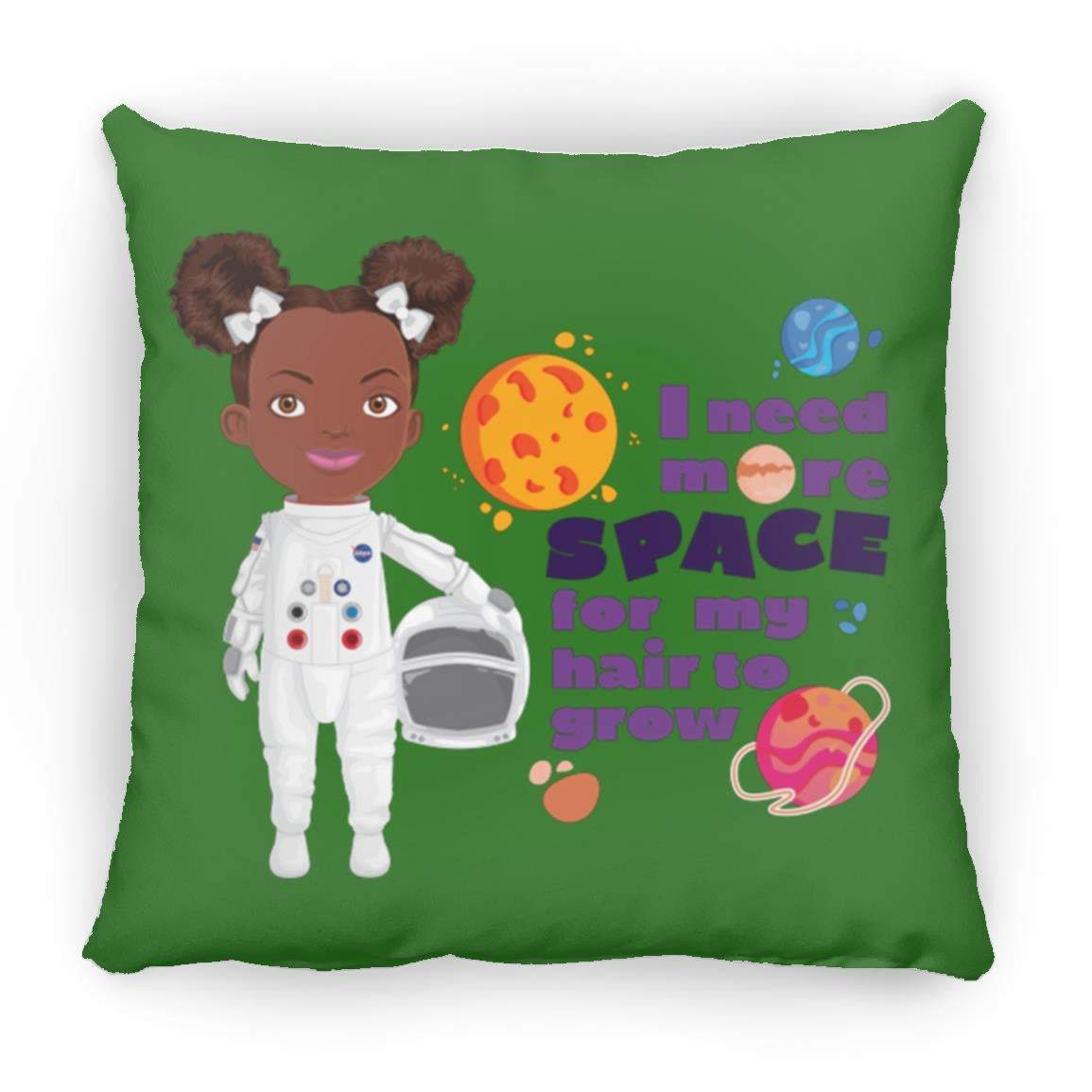 Astronaut Square Pillow 16x16-CustomCat-Accessories,Astronaut More Space,Pillows