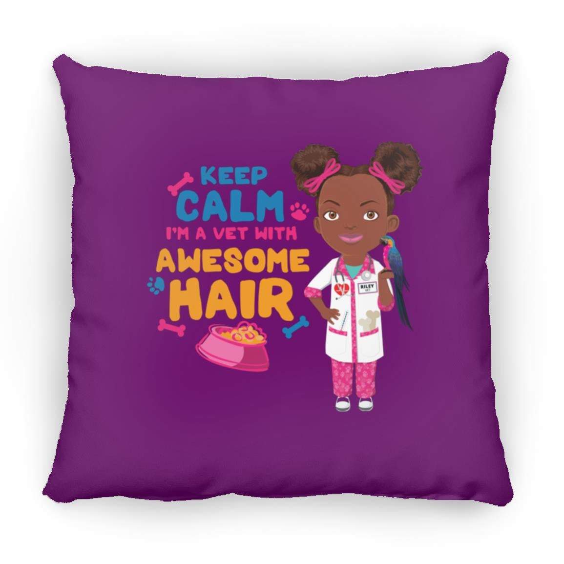 Veterinary  Square Pillow 16x16-CustomCat-Accessories,Pillows,Veterinarian Keep Calm
