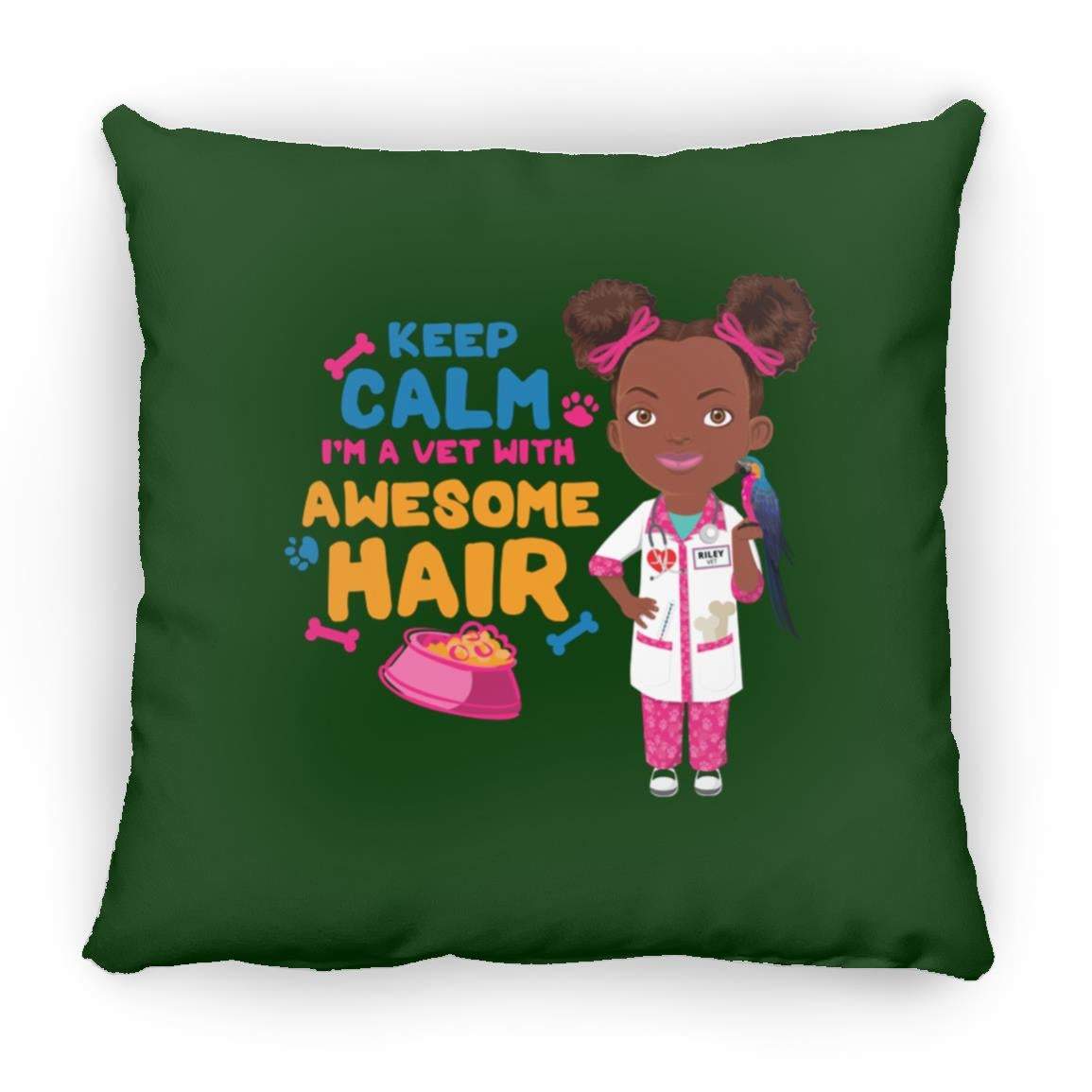 Veterinary  Square Pillow 16x16-CustomCat-Accessories,Pillows,Veterinarian Keep Calm