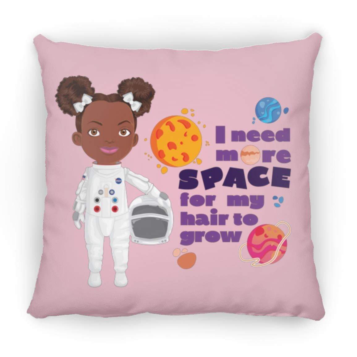 Astronaut Square Pillow 16x16-CustomCat-Accessories,Astronaut More Space,Pillows