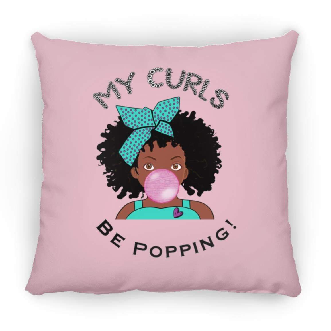 Curls Popping Square Pillow 16x16-CustomCat-Accessories,Pillows