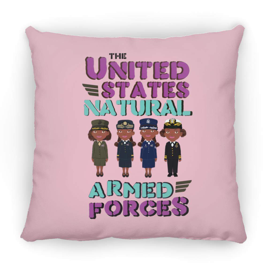 Armed Forces Pillow 16x16-CustomCat-Accessories,Armed Forces with Awesome Hair,Housewares,Pillows,Shop