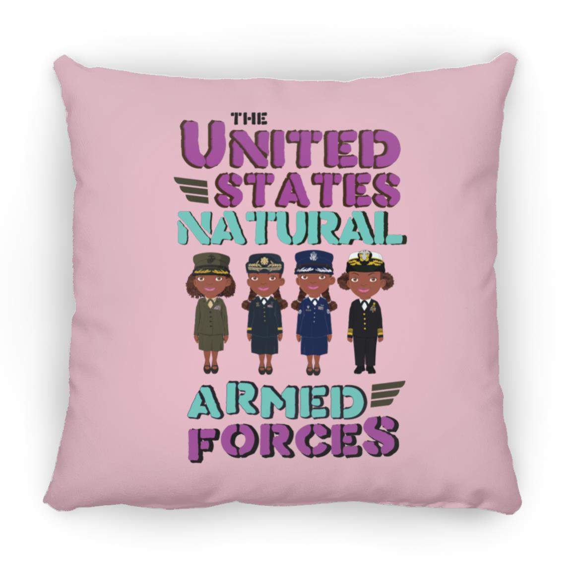 Armed Forces Pillow 16x16-CustomCat-Accessories,Armed Forces with Awesome Hair,Housewares,Pillows,Shop