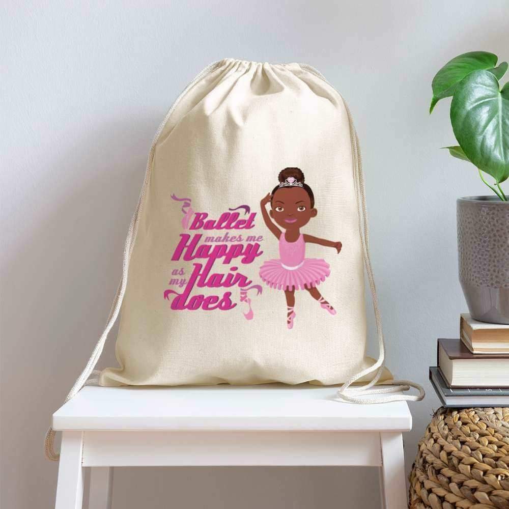 Ballerina Cotton Drawstring Bag-Riley's Way-Accessories,Bags,Bags & Backpacks,Drawstring and Tote Bags,Happy Ballerina,Shop,SPOD
